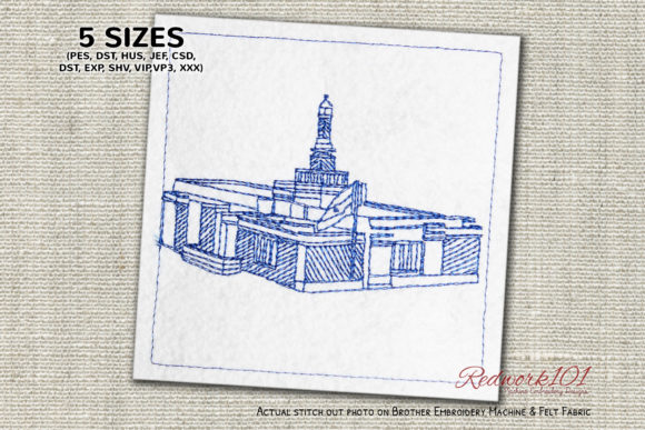 Asuncion Paraguay Temple Embroidery Design