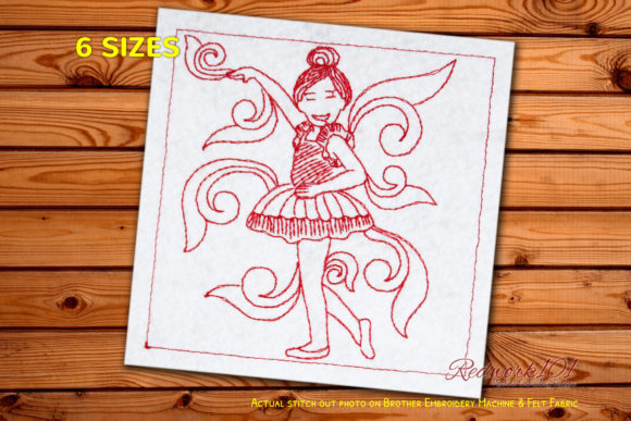 Ballerina Tutu Design Redwork Review for Real Embroidery Projects