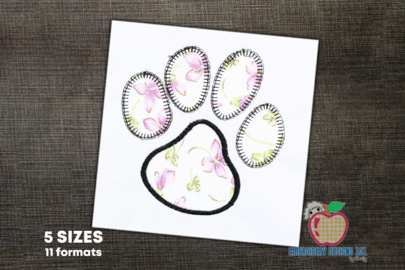 Dog Paw Print Applique Design: A Touch of Pet Love in Personalized Embroidery