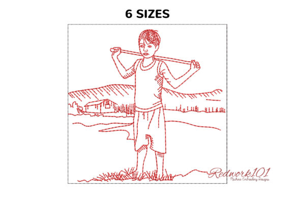 h1Village Boy Standing in Farm Embroidery Review/h1
