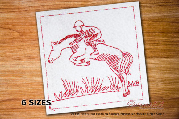Jumping Horse and Jockey Redwork: A Design Review for Small Business Branding
