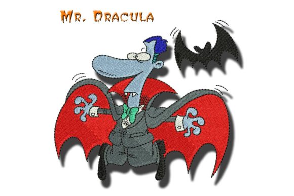Mr Dracula: A Halloween Embroidery Design for Boutique Sweatshirts