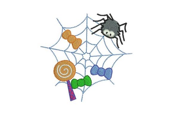 Spider Web with Candies: Halloween Charm for Craft Fair Fans