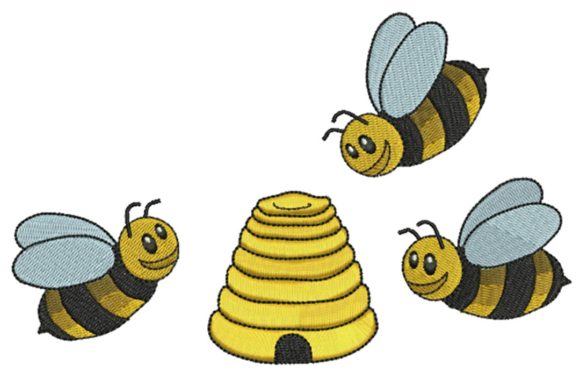 Sweet Bees: A Charming Embroidery Design for Personalized Gifts
